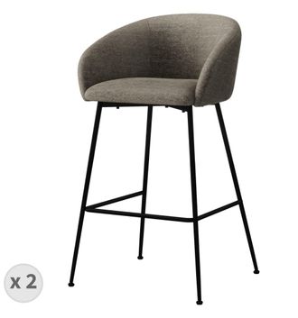 Moloo Silla de bar de tela marrone (x2)