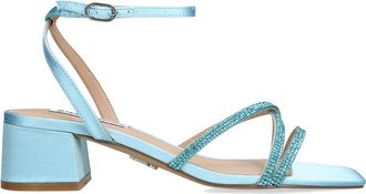 Steve Madden Womens Satin Gabby Blue Heels - Size UK 5