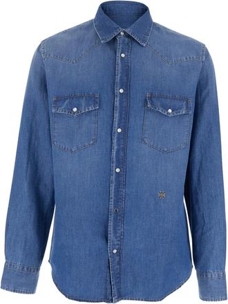 Jacob Cohen Denim Western Shirt - Heren - Spijkeroverhemden - Blauw - S - Denim - Overhemden