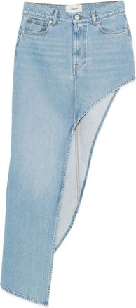 Coperni asymmetric panel skirt - women - Organic Cotton/Polyester/Cotton - 34 - Blue