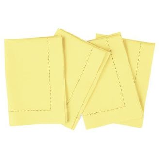 Solino Home Linen Dinner Napkins - Cotton Linen Hemstitch, 20 x 20 in Yellow at Nordstrom, Size Large