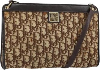 Dior Pre-owned Vintage Canvas Schoudertas - Dames - Vintage Schoudertas - Beige - ONE Size - Leer - Vintage