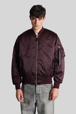 Alpha Industries Ma-1 Bomber Jacket In Bordeaux Nylon