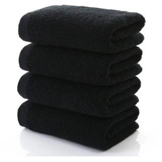 Elle Toalla De Ba&ntilde;o Grande De Algod&oacute;n Puro: De Secado R&aacute;pido, Suave Y Lujosa, De Color Negro, Ideal Para Secar Manos Y Cuerpo