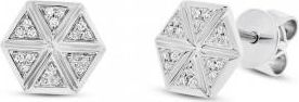 Allurez 0.08ct 14k White Gold Diamond Hexagon Stud Earrings