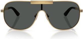Versace 140mm Irregular Sunglasses in Gold /Dark Grey at Nordstrom
