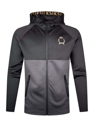 Siksilk Sweatjacke SIKSILK Siksilk Sweatjacke Full Zip Hoodie, Herren, Gr. XL, schwarz, Obermaterial: 95% Polyester PES. 5% Elasthan EL., Sweatjacken Sweatjac