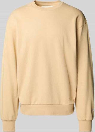 Champion Sweatshirt mit Label-Stitching in Beige, Größe L