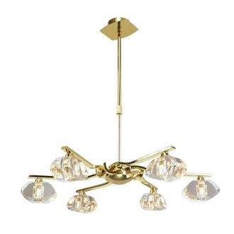 Netlighting Alfa Telescopic 6 Light G9 Polished Brass (Short Rod Included) in Yellow