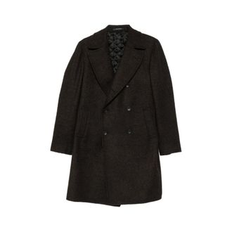 Tagliatore Double-Breasted Coats, male, Brown, Size: M Arden Coat
