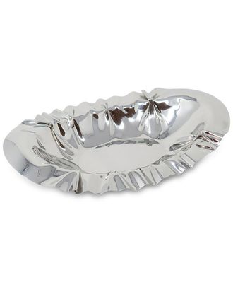 Alice Pazkus Oval Shaped Stainless Steel Bowl With Ruffle Edge