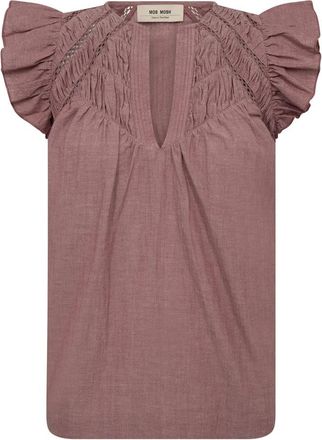 Mos Mosh Blouses - Dames - Blouses - Bruin - M - Leer - Overhemden
