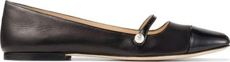Jimmy Choo London Elisa Leather Ballerina Shoes - Womens - Leather/Nappa Leather/Patent Leather