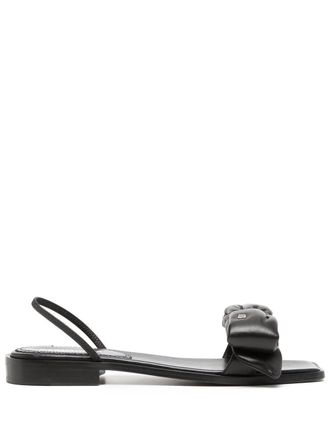 Dsquared2 leather bow sandals - women - Leather/Leather/Leather - 37 - Black
