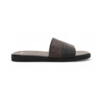 HUGO BOSS Slippers met tweekleurige band en antislipzool - Heren - Sandalen - Veelkleurig - 44 EU - Leer - Schoenen