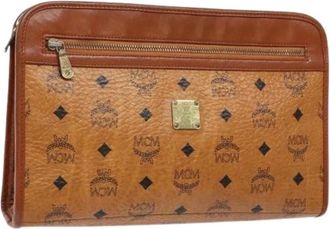 MCM Pre-owned Clutches, female, Brown, Size: ONE SIZE Pre-owned Canvas Clutch