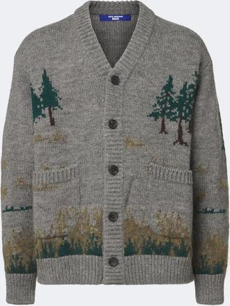 Junya Watanabe C&aacute;rdigan de lana en jacquard e intarsia