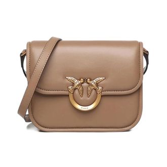 Pinko Love Box Bag Fl Mini Nappa + V - Dames - Schoudertassen - Bruin - ONE Size - Katoen - Tassen