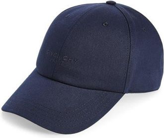 Givenchy Embroidered Logo Adjustable Baseball Cap in Midnight Blue at Nordstrom