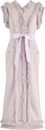 Huishan Zhang Huishan Zhang Arlo Tweed Midi Dress - Purple - 12 (UK12 / M)