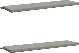 vidaXL Cojines Para Banco De 2 Piezas Soest 2 Uds. 100% Poli&eacute;ster Gris Vidaxl