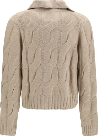 Allude Womens Cashmere And Silk Sweater With Buttons 48 Kashmir-Capra Hircus Kashmir/capra
