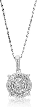 Vir Jewels 1/10 cttw Lab Grown Diamond Round Pendant Necklace.925 Sterling Silver 1/3 Inch With 18 Inch Chain