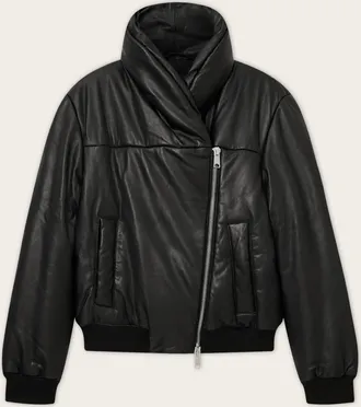 AllSaints Lauren Leather Puffer Jacket