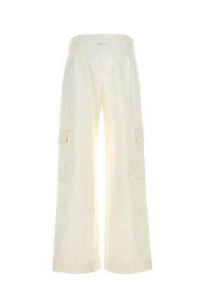 Gimaguas Womens White Stretch Polyester Blend Audrey Cargo Pant Pantaloni Trousers