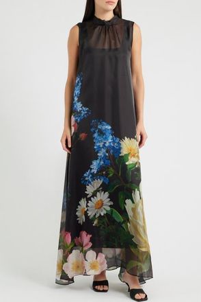 Elie Tahari The Christina Moon Flower A-Line Dress in Moon Flower Print at Nordstrom, Size X-Small