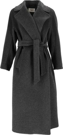 Max Mara Cappotto Tempera - Dames - Mantels - Grijs - Maat: S Wol