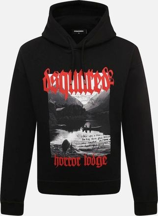 Dsquared2 Mens Dsquared2 Horror Lodge Design Black Hoodie - Size: 40