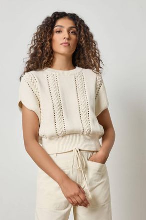 Lilla P Wedge Crewneck Sweater In Sand