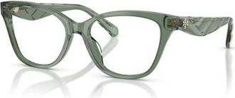 Tory Burch 51mm Cat Eye optical glasses in Green at Nordstrom