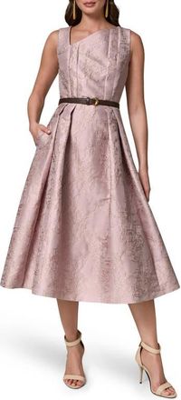DKNY Floral Jacquard Fit & Flare Midi Dress in Lilac at Nordstrom, Size 12