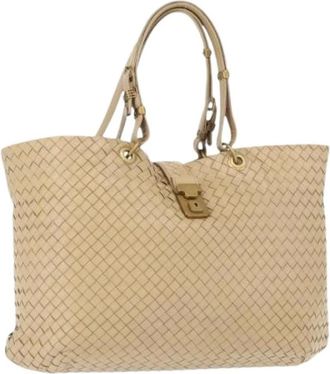 Bottega Veneta Pre-owned Handbags, female, Beige, Size: ONE SIZE Pre-owned Vintage Tote Bag