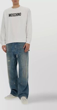 Moschino logo crew neck sweater