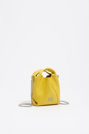 Bimba & Lola Micro Leather Paper Bag in Yellow at Nordstrom