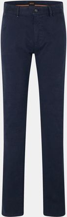 HUGO BOSS Mens Solid Patterned Slim Chinos in Dark Blue - Size 29W/34L