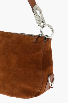 Burberry Borsa a Spalla in Camoscio a Tinta Unita con Dettagli in Metallo Burberry