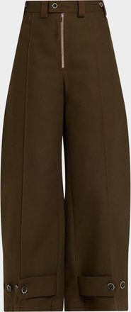 Christopher John Rogers Tab-Ankle Barrel Trousers