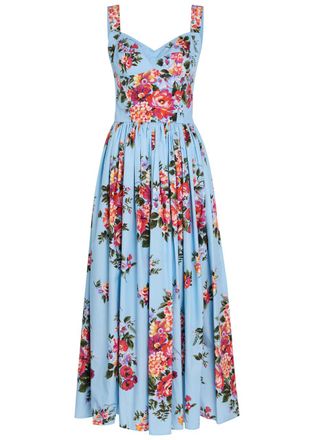 Dolce & Gabbana Floral-print Cotton-poplin Maxi Dress - Multicoloured 1 - 38 (UK6 / XS)