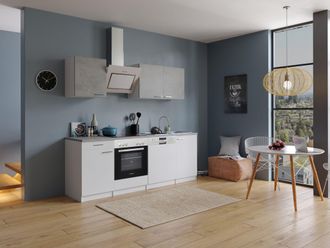 Respekta Cucina Blocco Cucina Blocco Cucina Cucina Componibile Cemento Bianco Malia 220 Cm Respecta