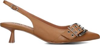 Bibi Lou Schoenen, Dames, Bruin, 37 EU, Leer, Elegante Slingback Hakken voor Vrouwen