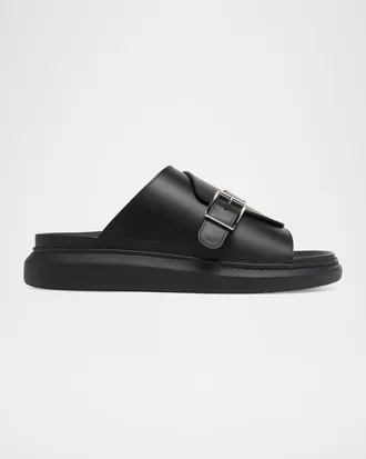 Alexander McQueen Men & apos;s Rubber Overlapping-Upper Buckle Sandals