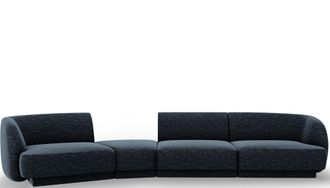 BLOOMINGLOFT 6-Sitzer Design Sofa Miley Ii mit abgerundeter Form links - Chenille