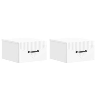 vidaXL Mesita De Noche De Pared 2 Pcs Brillante 34,5 X 33 X 20 Cm Vidaxl