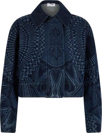 Alberta Ferretti Kort Denim Jack - Dames - Spijkerjassen - Blauw - M - Denim - Jassen