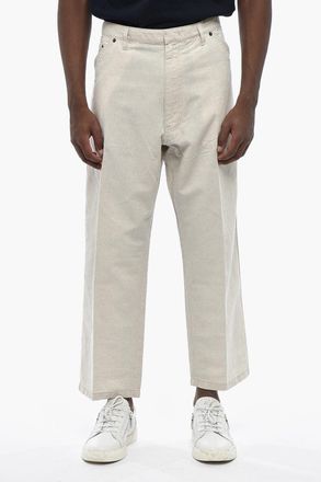 Prada Pantaloni in Cotone e Lino a Vita Regolare Prada
