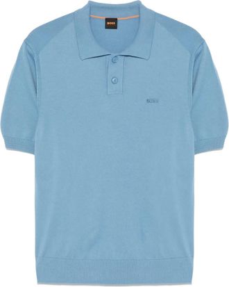 BOSS embroidered-logo polo shirt - Blue
